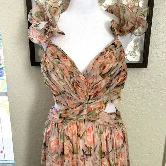NWOT Anthropologie Fritillaria Floral Maxi Dress - Picture 5 of 9